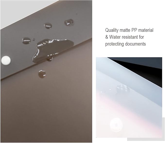 VANRA 5 Pieces A4 Envelopes Folders for Paperwork Plastic Wallets Document Organizer with Snap Button Closure A4 Letter Size (Brown)