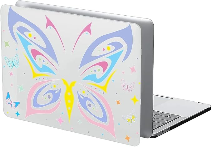 Compatible with MacBook Air 13.3 inch Case 2018-2020 Release A1932 A2179 A2337, Colorful Butterfly Hard Plastic Shell Cover Case