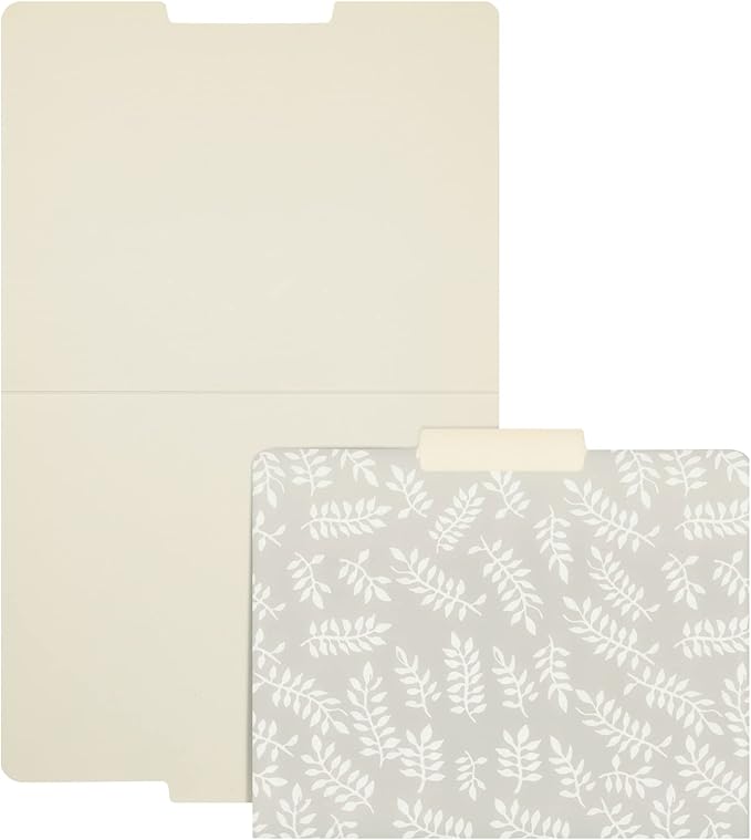 Juvale 12-Pack Pretty Pastel Decorative File Folders for Women and Girls, Cute Classroom Supplies, Office, Organization Letter Size, 1/3 Cut Tabs, 12 Assorted Patterns and Solids (11.5x9.5 in)