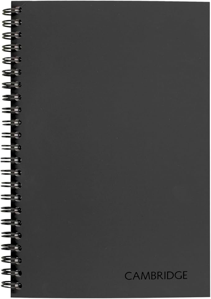 Cambridge Notebook, Business Notebook, 4-7/8" x 8", 80 Sheets, Legal Ruled, QuickNotes Notebook, Flexible Cover, Wirebound, Gray (06096)