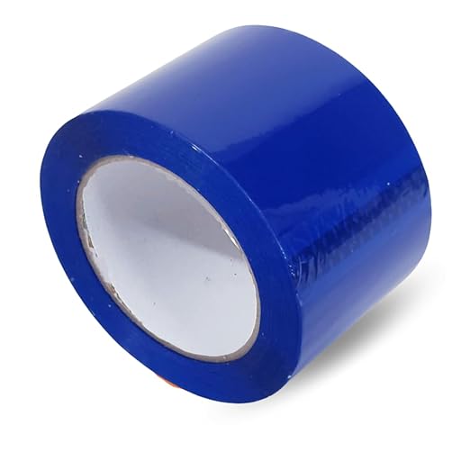 Heavy Duty Packaging Color Tape for Shipping,Packing and Moving 3" Wide x 2.0 Mil Thick -110 Yrd Roll -Acrylic Adhesive Tape for Box Sealing. (4 Rolls, Blue, 3" Wide x 110 yds)