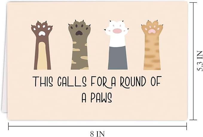 Supoeguk Funny Graduation Card for Friends, Cute Paws Congratulations Card for Him Her, Lovely Proud of You Card, New Job Card