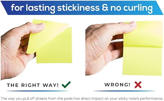 Sticky Notes 3x3 in (12 Pads) Bright Colored Super Self Sticky Pads - 100 Sheets/Pad - Easy to Post for School, Office Supplies, Desk Accessories