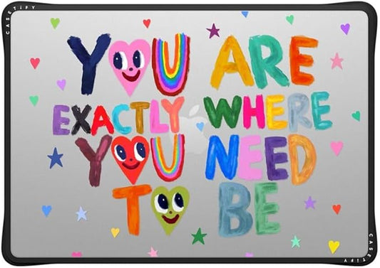 CASETiFY Impact MacBook Air 15" (2023/2024) Case [Enhanced Protective Corner Design/Ventilation Cutouts/Anti-Slip Grip] - You are Exactly Where You Need to be - Clear Black