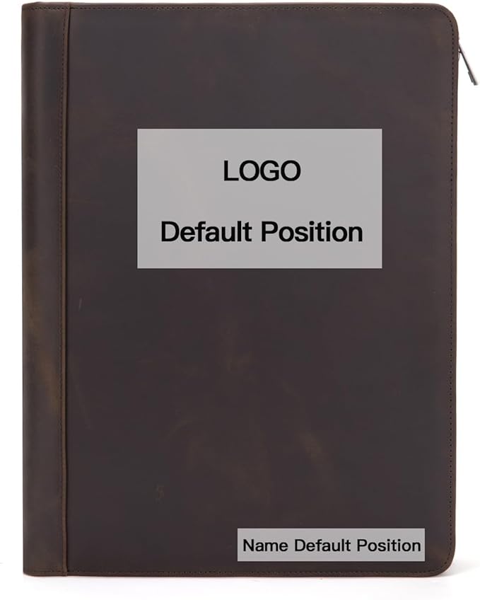 Personalized Genuine Leather Portfolio Binder, Zippered Padfolio for Men Women, Business Folio with 8.5” x 11” Notebook Holder and 13” Laptop Sleeve, Professional Folder, Dark Khaki
