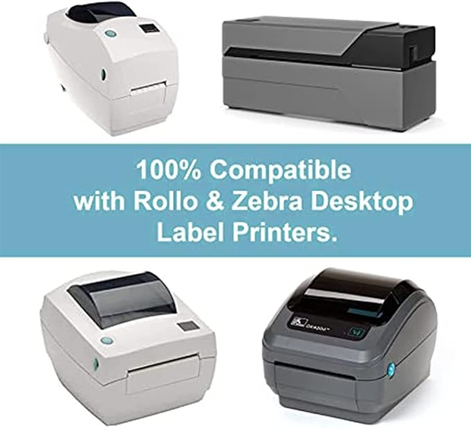 Hybsk 2x1 inch Direct Thermal Labels for Barcodes, Address, Compatible with Rollo Label Printer & Zebra Desktop Printers (2"x1",2 Rolls White)