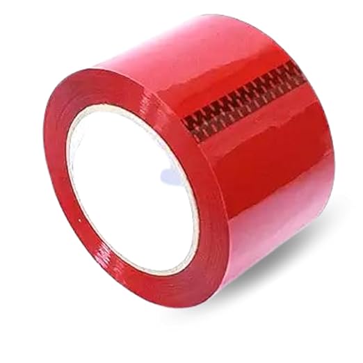 Heavy Duty Packaging Color Tape for Shipping,Packing and Moving 3" Wide x 2.0 Mil Thick -110 Yrd Roll -Acrylic Adhesive Tape for Box Sealing. (1 Roll, Red, 3" Wide x 110 yds)