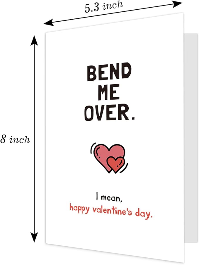 Funny Valentines Day Card for Him Her, Naughty Valentines Cards Gifts for Husband Boyfriend Men, Bend Me Over Happy Valentine’s Day Cards Gifts