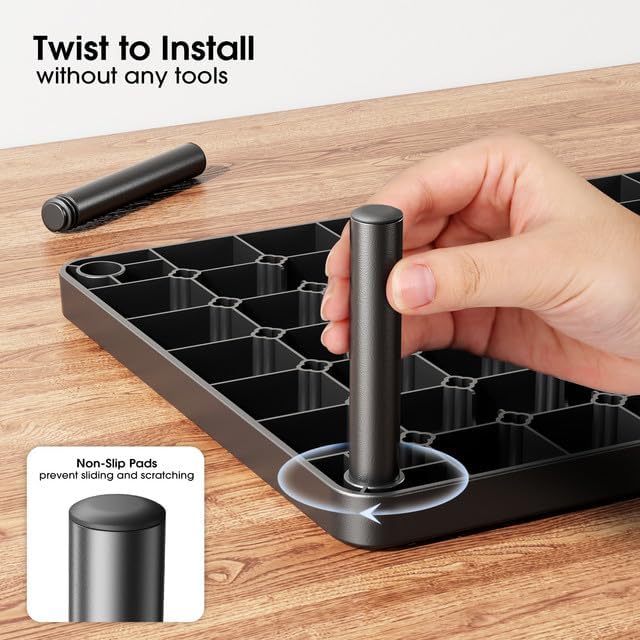 Monitor Stand for Desk - Ergonomic Monitor Riser, Laptop Stand with Non-Slip Pads, Sturdy & Stable Computer Stand with Cooling Holes, Desk Organizer for Laptop, Printer, 14.1''×9.4''×3.9''