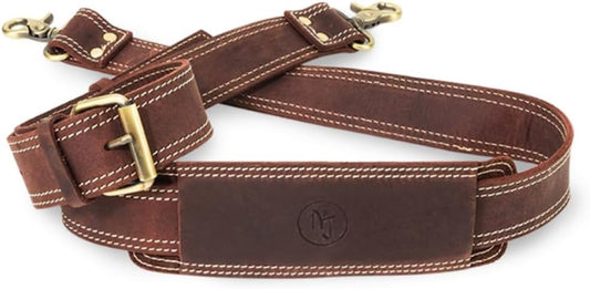 NJ Leatherworks Leather Bag Strap, Adjustable Replacement Shoulder Strap for Messenger, Duffel, Laptop, Camera Bags or Purses