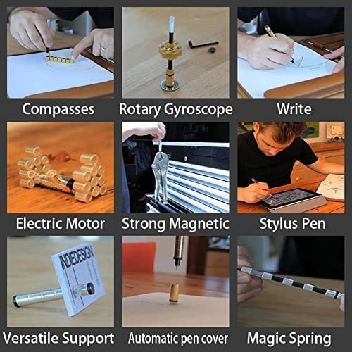 Magnetic Fidget Pen, Magnet Fidgi Pen, Jiki Crush Metric Pen Crinkle, Crushmetric Switch Strato Pens, Cool Stuff Multifunctional Deformable Magnet Writing Toy Pen, Best Gift for Friends (Rainbow)