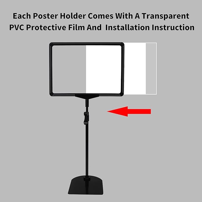Sign Holder Stand,Sign Stand for Display,Adjustable Sign Holders For Table Top,Table Sign Holders 8.5 x 11,6 Packs, (Black, 39''height -2pcs)