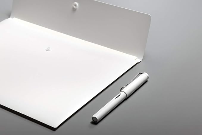 VANRA Poly File Folder Pockets File Jacket Plastic Envelope Flat Document Letter Organizer with Snap Button Closure A4 Letter Size (Pack of 5, White)