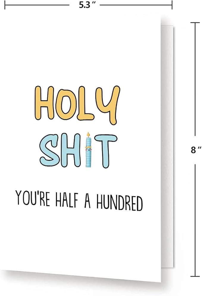 Funny 50th Birthday Card, Rude 50 Years Old Birthday Card for Friend Him Her, 50 Birthday Gift for Men Women