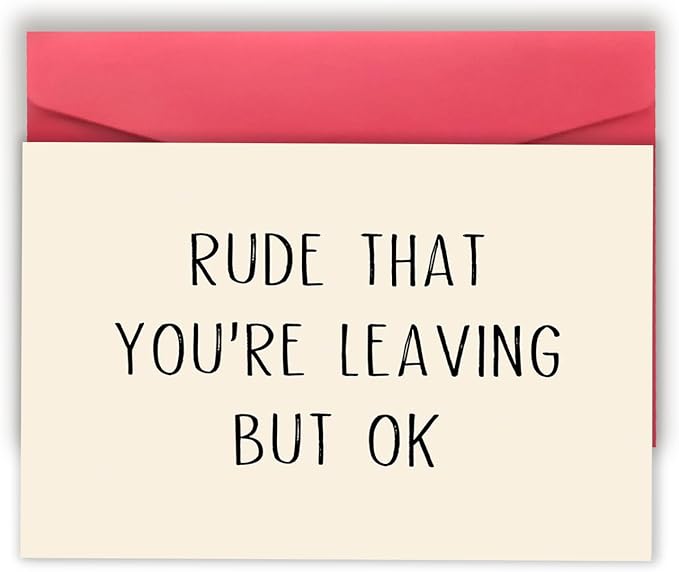 Asmallgf Rude Coworker Leaving Farewell for Women Men, Humorous Work Friend Going Away Gifts, Rude That You're Leaving But Ok