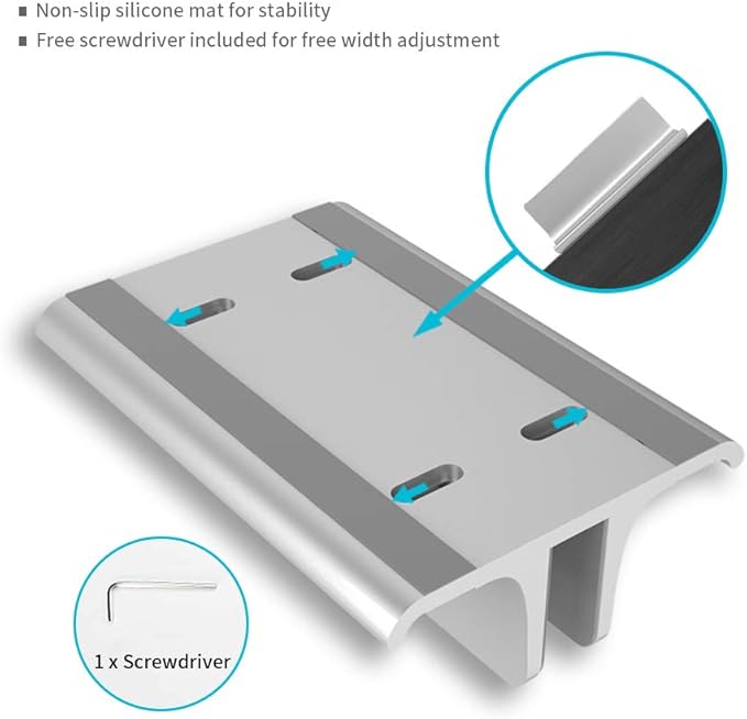 Vaydeer 3-in-1 Aluminum Laptop Stand Vertical Laptop Stand Holder for Desk with Adjustable Dock, Space-Saving Organizer for All MacBook, Surface, Samsung, HP, Dell, up to 17.3 inch