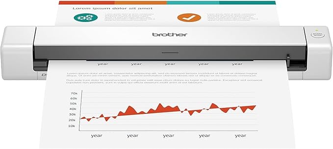 Brother DS-640 Compact Mobile Document Scanner, (Model: DS640) 1.5"x2"x11.9"