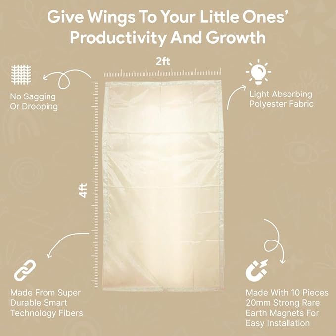 Fluorescent Light Covers for Ceiling Lights - Flicker & Glare Reducing Filters for Ceiling Lights - Overhead Light Covers - Light Covers for Classroom and Office - 48" x 24", Off-White (8 Pack)