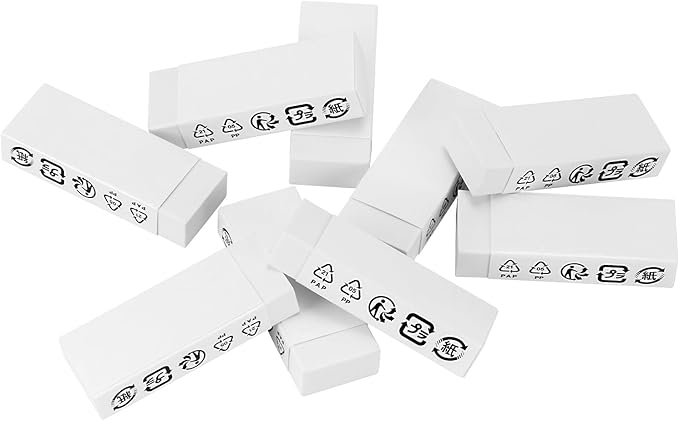Amazon Basics Block White Eraser, 10 pack