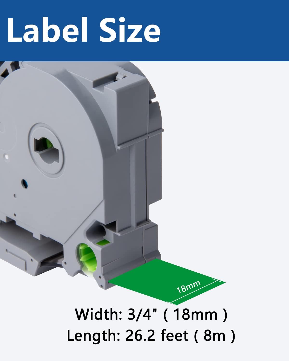 Tze Tz Tape 18mm 0.7 Laminated Green Compatible for Brother P Touch Label Maker Tape TZe-741 TZe741 Label Tape for PT D400 D600 D610 P710BT, Black on Green, 3/4 Inch x 26.2 Feet, 3-Pack