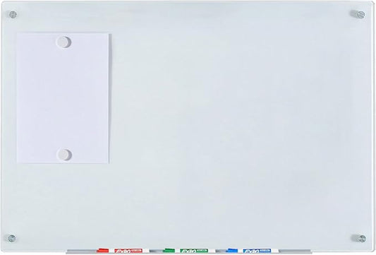 Audio-Visual Direct Magnetic White Glass Dry-Erase Board Set - 36 x 24 Inches -