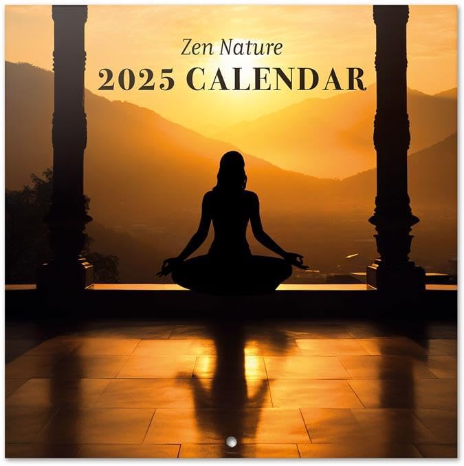 Zen Nature Wall Calendar 2025 12" x 12" FSC® Plastic Free - Starts Week On Sunday | Square Wall Calendar | Family Planner Calendar 2025 | Nature Calendar 2025
