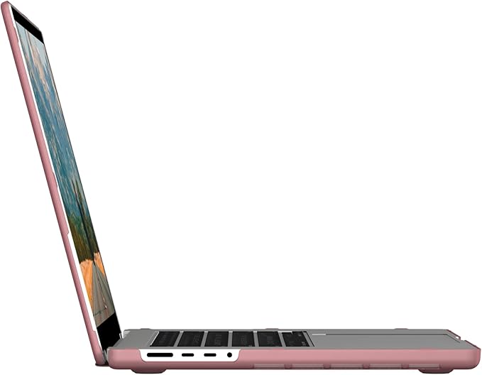[U] by UAG Designed for MacBook Pro 16 inch Case 2021-2024 M4 M3 Max/Pro (A2991 A3403 A3186) Scratch Resistant Touch ID Dropproof Protective DOT Laptop Cover, Translucent Abuergine
