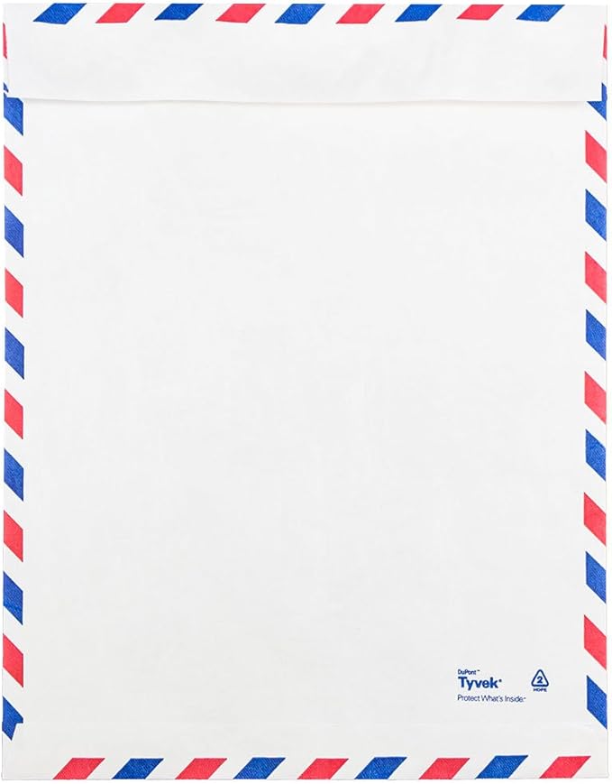 JAM PAPER Tyvek Tear-Proof Open End Catalog Envelopes - 9 x 12 - White Airmail - 25/Pack