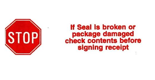 Heavy Duty Packing Stop Tape for Shipping,Packing and Moving 2" Wide x 2.0 Mil Thick -110 Yrd Roll -Acrylic Adhesive Tape for Box Sealing. (1 Roll, Stop, 2" Wide x 110 yds)