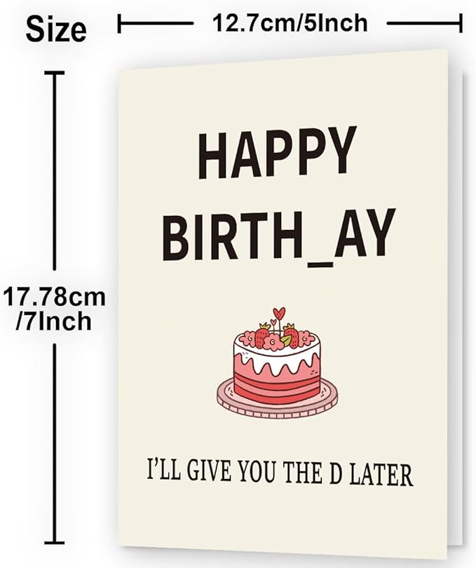 Funny Birthday Card for Women, Wife, Girlfriend, and Him | Humorous & Unique Birthday Gifts & Decorations