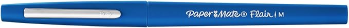 Paper Mate 2027070 1.1 mm Medium Tip Flair Pen - Navy Blue (Pack of 4)