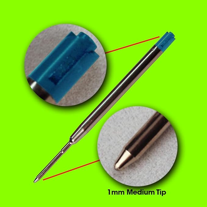 Jaymo Replacement for Parker 1950371 and Bastion - Measures 3.875 in / 98 mm Long - G2 Ballpoint Pen Refill - 24 Blue