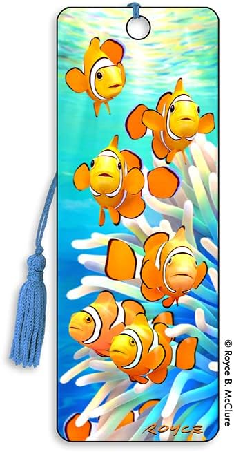 3D Bookmarks Featuring The Artwork of Royce B Mcclure (Orange Clowns)