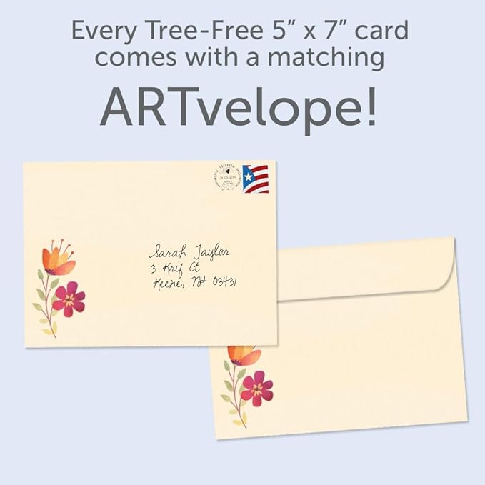 Tree-Free Greetings - Birthday Card - Artful Designs - 1 Card + Matching Envelope - Made in USA - 100% Recycled Paper - 5 x 7 - The Best (GO61207)