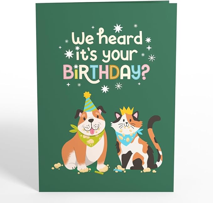 Lovepop Happy Birthday Pop-Up Card for Her and Him- 3D Birthday Animal Greeting Cards for Boys, Girls, Men, Women - We Heard It's Your Birthday - 5" x 7" Card - Blank Note Card & Envelope Included