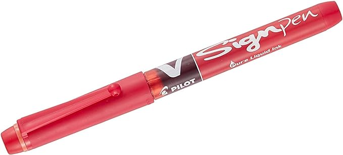 Pilot V Sign Pen Liquid Ink 2.0 mm Tip - Red, Single Pen