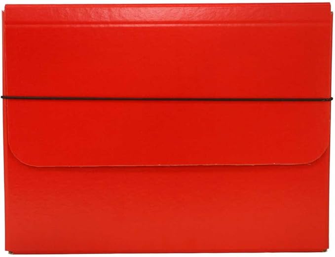 JAM PAPER Strong Thick Portfolio Carrying Case with Elastic Band Closure - 10 x 1 1/4 x 13 1/4 - Red - Sold Individually