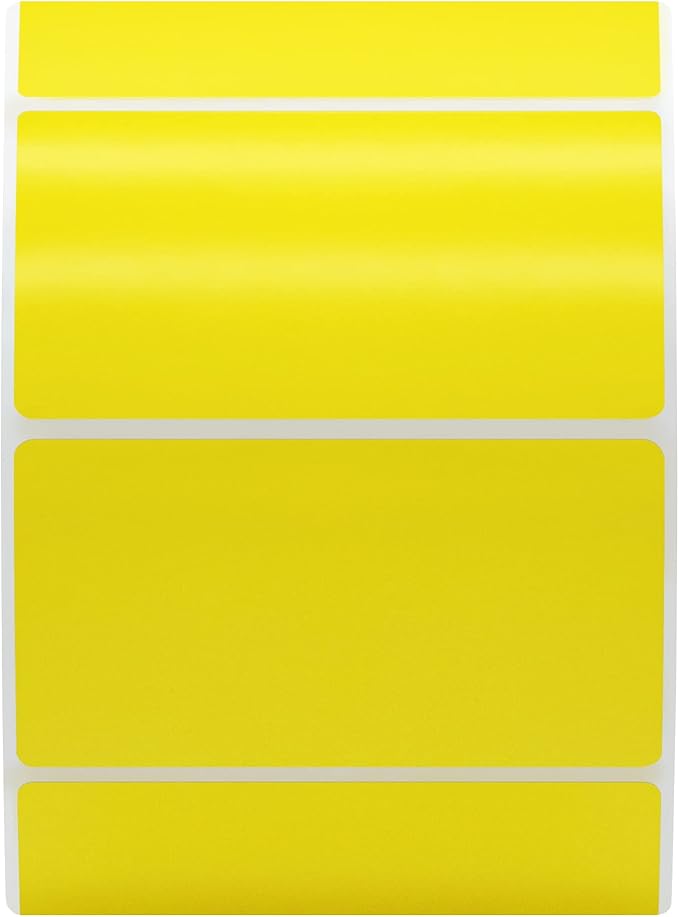 Hybsk 2.25x1.25 inch Color Direct Thermal Labels for Shipping, Barcodes, Address, Compatible with Rollo Label Printer & Zebra Desktop Printers(2.25"x1.25",Yellow)