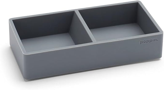 Poppin This & That Tray - Modular Desk Trays for Office Organization, Color-Coordinated Office Supplies for Desk (Dark Gray, This & That Tray)