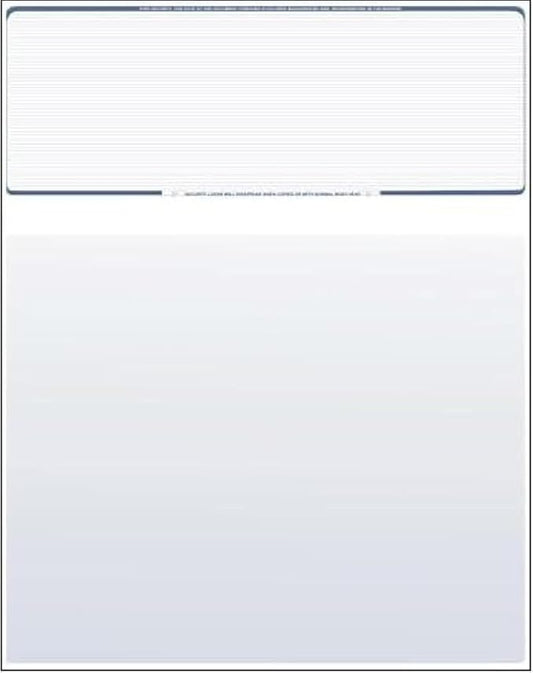 Compuchecks Check on Top Blank Check Paper - 1000 Pack, Quick-Books & Laser Printer Compatible - Security Business Checks with Voucher - 8.5" x 11" Blue Pinstripe