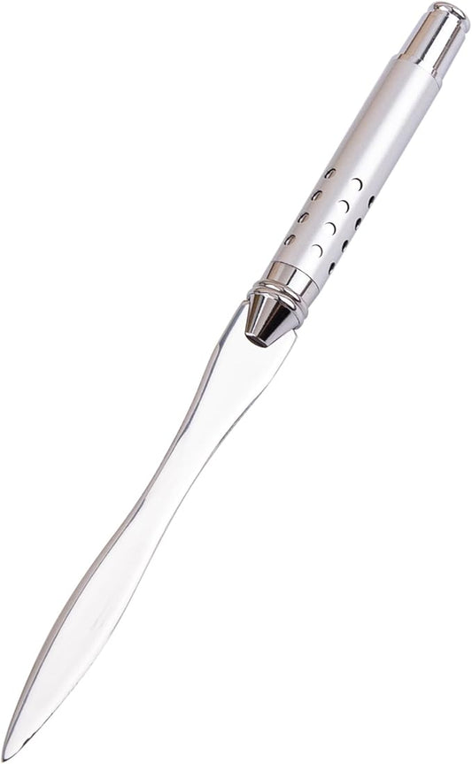 AUEAR, Silver Metal Letter Opener Hand Envelope Slitter for Office Home Supplies