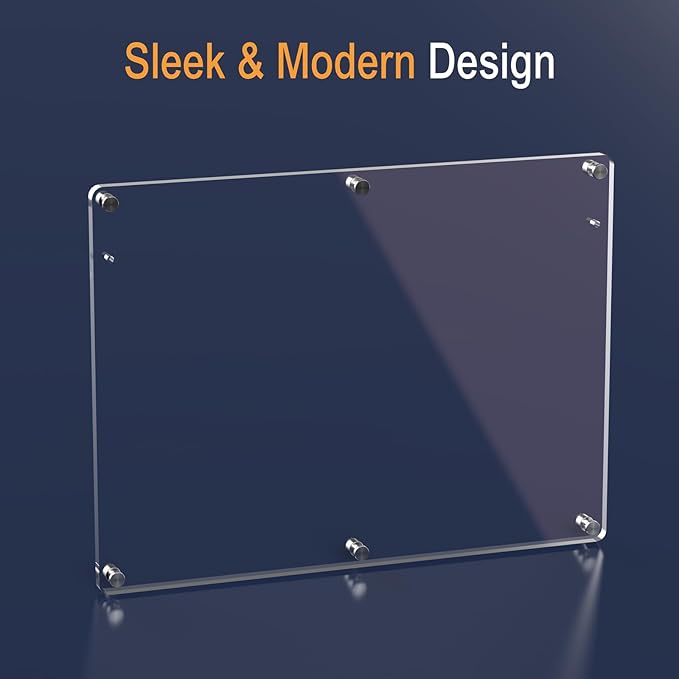 Magnetic Acrylic Calendar for Fridge,2 Pack 12"x16" Clear Fridge Calendar Dry Erase Magnetic Planning Boards Set(Monthly Planner+Blank Memo Board)