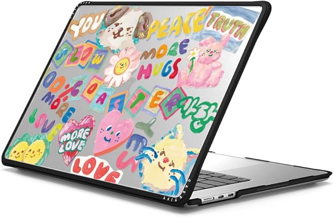 CASETiFY Impact MacBook Air 15" (2023/2024) Case [Enhanced Protective Corner Design/Ventilation Cutouts/Anti-Slip Grip] - SLOWCOASTER Sticker - Clear Black