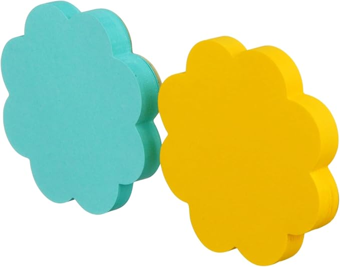 Post-it Notes, Daisy Shape, Assorted Colors, 2.6x2.6 in, 2 Pads, 75 Sheets/Pad (7350-DSY)