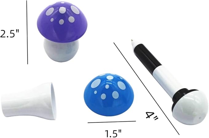30pcs Mushroom Ballpoint Pen Cute Cartoon Retractable Ball Pen for Kids (Random Color)