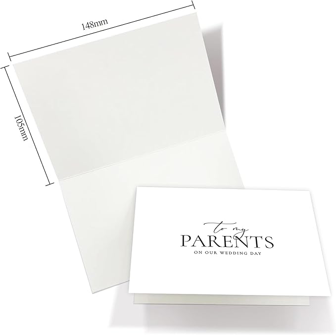 Set of 2 Wedding Day Card for Parents, Parents Of The Bride/Groom Gifts, To My Parents On Our Wedding Day.（Parents A）