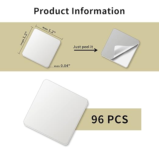 Art3d 96 Pieces 1.2 x 1.2in. Square Nano Double-Sided Transparent Tape Sticker, Removable Heavy Duty Clear Mounting Tape for Wall Hanging