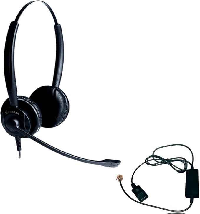Polycom Compatible XS 825 Direct Connect Headset, Inteli Cord, Poly SoundPoint Phones: IP450, IP501, IP550, IP560, IP601, IP650, IP670, VVX300, VVX310, VVX400s, VVX500, VVX600, VVX1500, CX300, CX600