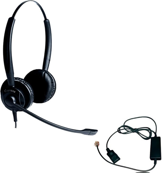 Polycom Compatible XS 825 Direct Connect Headset, Inteli Cord, Poly SoundPoint Phones: IP450, IP501, IP550, IP560, IP601, IP650, IP670, VVX300, VVX310, VVX400s, VVX500, VVX600, VVX1500, CX300, CX600