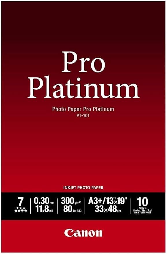 Canon 2768B018 Photo Paper Pro Platinum, 13 x 19 Inches, 10 Sheets